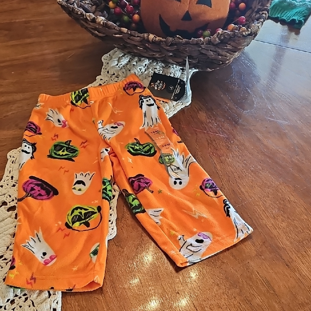 Halloween Pumpkins Jack o lantern Orange Pajama Pants Sz 18 Mos. BNWT Soft! Fall